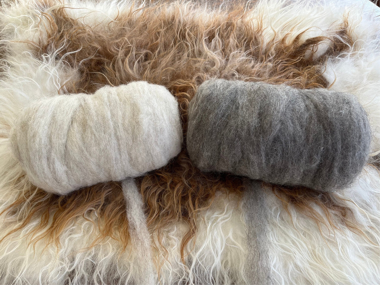 Icelandic Wool Roving Heather Brown