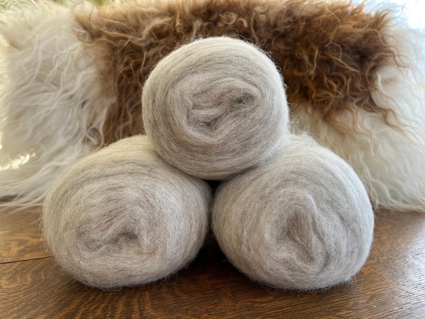 Icelandic Wool Roving Heather Brown