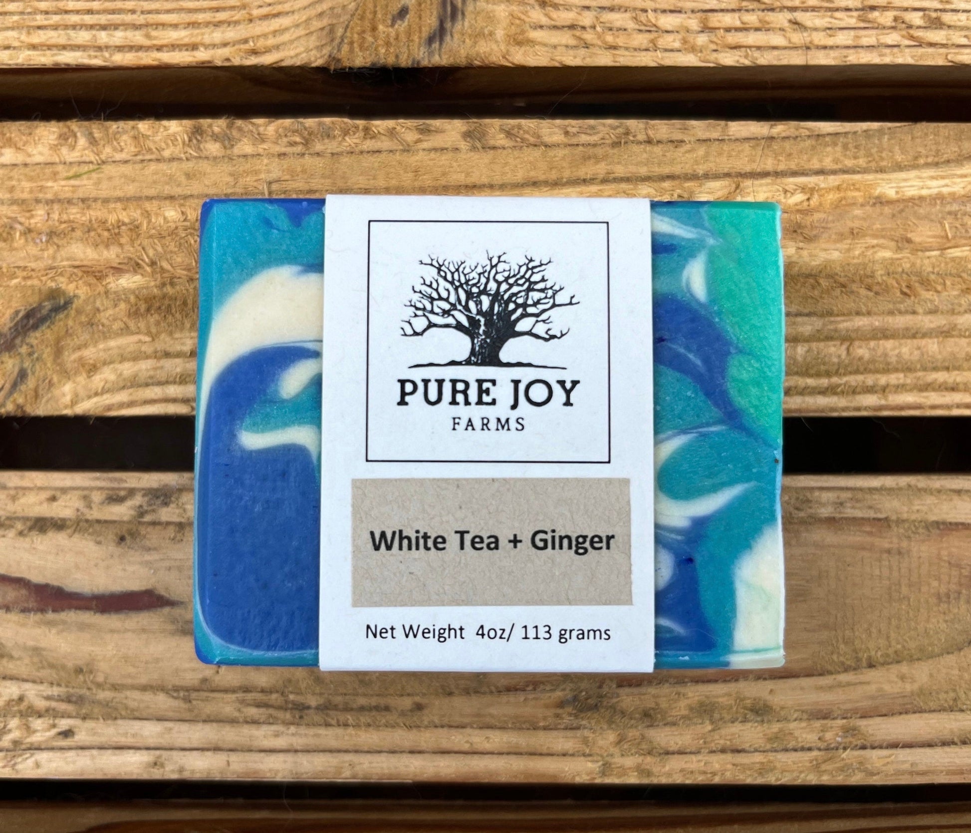 White Tea + Ginger Sheep Milk Bar Soap with Mica Powder